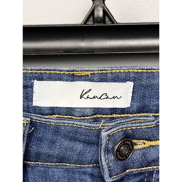 KanCan Womens Mid Rise Classic Flare Jeans 5/26 Blue Medium Wash Stretch Denim - Picture 4 of 9